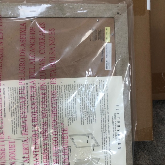 Pottery barn tile modular Linen Home Office Pinboard small Sz New - Picture 9 of 13